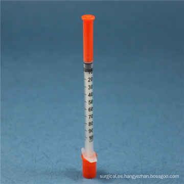Jeringa de insulina desechable de 1 ml con aguja